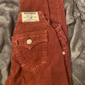True Religion Orange Reddish Jeans